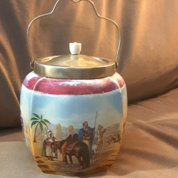 Antique Biscuit Barrel Arab style 1930s - Picture 3 of 6